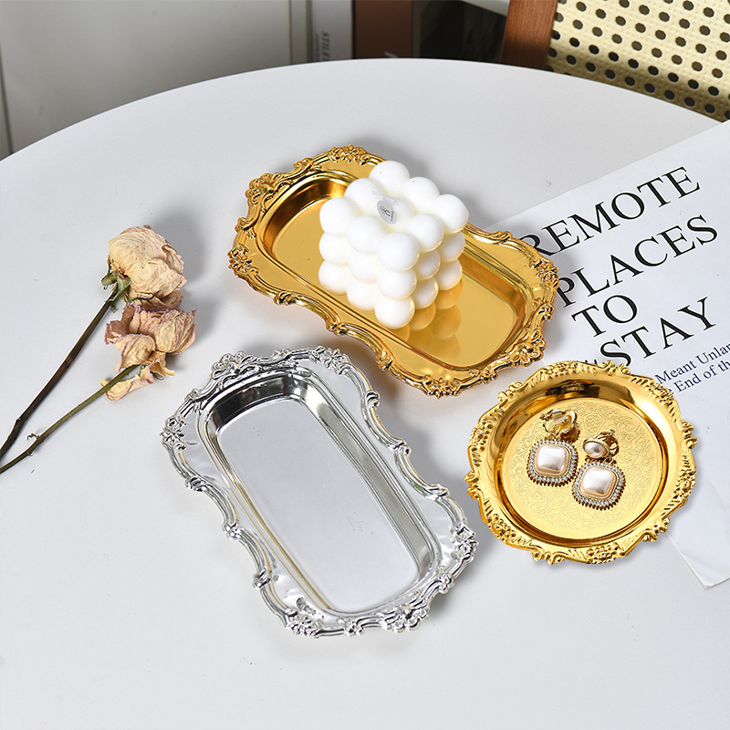 Candle Supplies Luxury - Ретро-роскошный серебряный поднос для тортов и