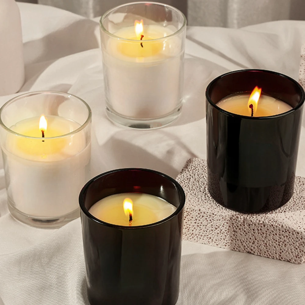 Candle Supplies Luxury - Роскошная стеклянная банка для свечей, черно-белые