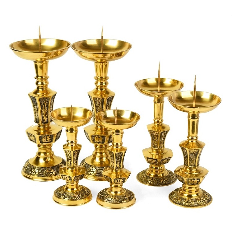 Candle Supplies Luxury - Пара роскошных и изысканных латунных подсвечников