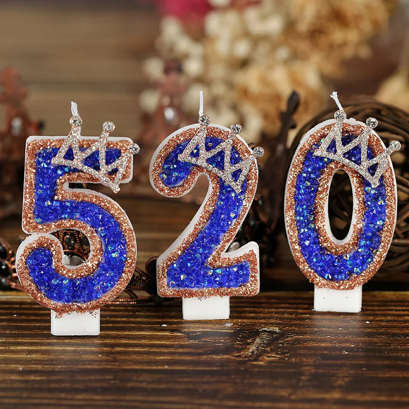 Синие свечи-цифры с блестками  – обзор и цена Candle Supplies Luxury